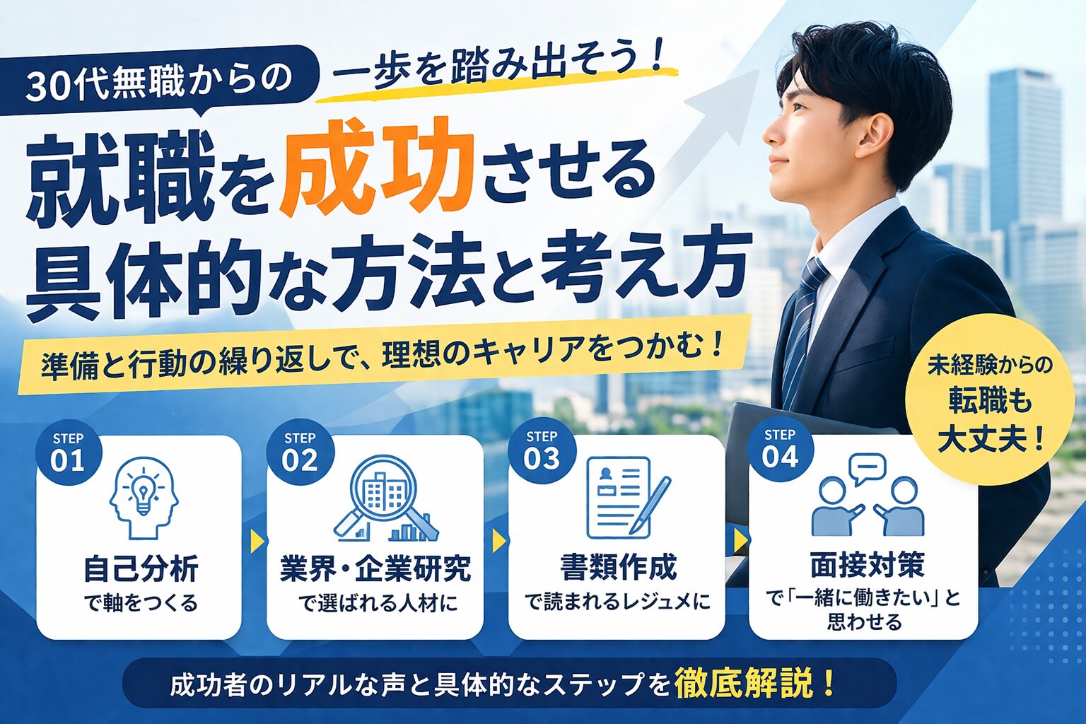 30代無職が就職する具体的な方法と考え方